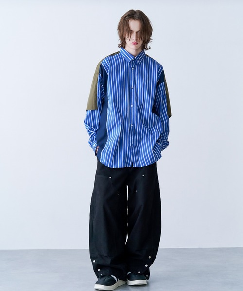 SeeSew(シーソー)の「【UNISEX】DOUBLE KNEE CURVE PANTS/ダブルニーカーブパンツ(その他パンツ・メンズ・ブラック/ライトブラウン・M/L)」の3枚目の写真