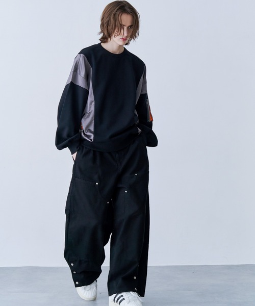 SeeSew(シーソー)の「【UNISEX】DOUBLE KNEE CURVE PANTS/ダブルニーカーブパンツ(その他パンツ・メンズ・ブラック/ライトブラウン・M/L)」の5枚目の写真