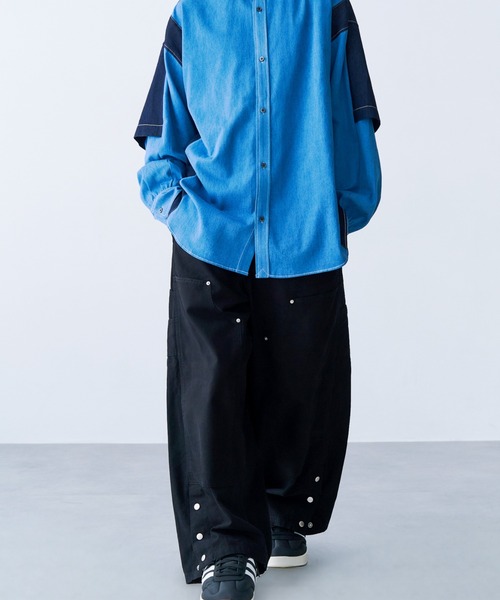 SeeSew(シーソー)の「【UNISEX】DOUBLE KNEE CURVE PANTS/ダブルニーカーブパンツ(その他パンツ・メンズ・ブラック/ライトブラウン・M/L)」の10枚目の写真