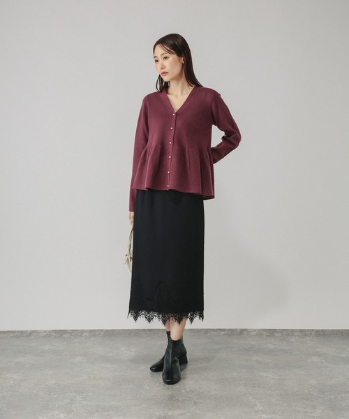 GLOBAL WORK(グローバルワーク)の「カシミヤタッチペプラムカーディガン/812956(カーディガン/ボレロ・レディース・チャコールグレー/ライトグレー/ワインレッド・LARGE/MEDIUM/SMALL)」の19枚目の写真