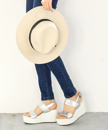 Re:EDIT | ダブルベルトウェッジソールサンダル[Re:EDIT/リエディ][春夏新作](サンダル)