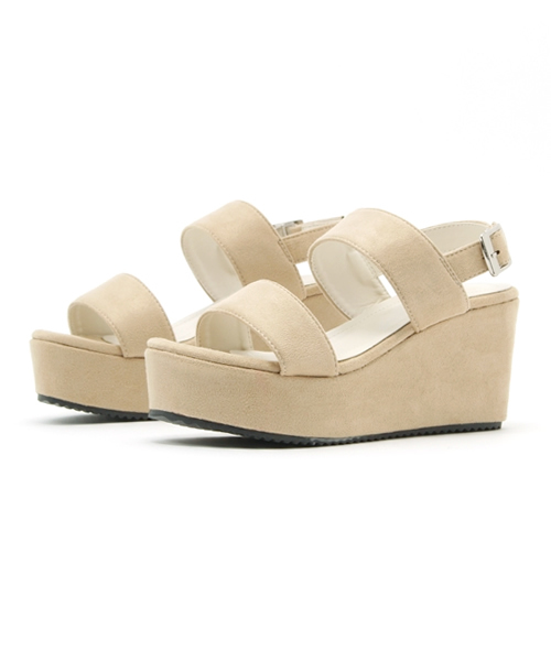 Re:EDIT（リエディ）の「ダブルベルトウェッジソールサンダル[Re:EDIT/リエディ][春夏新作]（サンダル・レディース・ブラック/ホワイト/ベージュ/ベージュ系その他/ネイビー/パイソン/シルバー/ブラック系その他/グレー系その他/ブルー系その他・X-SMALL/SMALL/MEDIUM/LARGE/X-LARGE/XX-LARGE）」の12枚目の写真