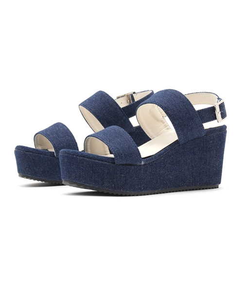 Re:EDIT（リエディ）の「ダブルベルトウェッジソールサンダル[Re:EDIT/リエディ][春夏新作]（サンダル・レディース・ブラック/ホワイト/ベージュ/ベージュ系その他/ネイビー/パイソン/シルバー/ブラック系その他/グレー系その他/ブルー系その他・X-SMALL/SMALL/MEDIUM/LARGE/X-LARGE/XX-LARGE）」の18枚目の写真