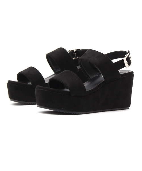 Re:EDIT（リエディ）の「ダブルベルトウェッジソールサンダル[Re:EDIT/リエディ][春夏新作]（サンダル・レディース・ブラック/ホワイト/ベージュ/ベージュ系その他/ネイビー/パイソン/シルバー/ブラック系その他/グレー系その他/ブルー系その他・X-SMALL/SMALL/MEDIUM/LARGE/X-LARGE/XX-LARGE）」の4枚目の写真