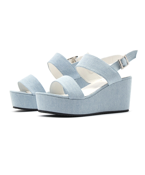 Re:EDIT（リエディ）の「ダブルベルトウェッジソールサンダル[Re:EDIT/リエディ][春夏新作]（サンダル・レディース・ブラック/ホワイト/ベージュ/ベージュ系その他/ネイビー/パイソン/シルバー/ブラック系その他/グレー系その他/ブルー系その他・X-SMALL/SMALL/MEDIUM/LARGE/X-LARGE/XX-LARGE）」の9枚目の写真