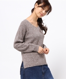SEVENDAYS=SUNDAY | 片アゼカラーネップ Vネックプルオーバー(ニット/セーター)