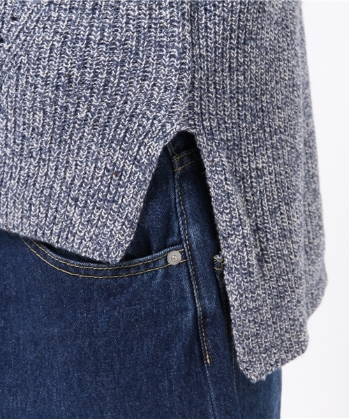 SEVENDAYS=SUNDAY（セブンデイズサンデイ）の「片アゼカラーネップ Vネックプルオーバー（ニット/セーター・レディース・ブラウン/グレー/ネイビー・FREE）」の4枚目の写真