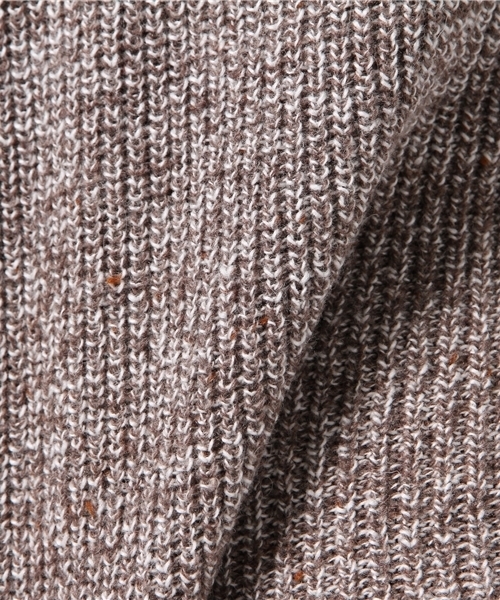 SEVENDAYS=SUNDAY（セブンデイズサンデイ）の「片アゼカラーネップ Vネックプルオーバー（ニット/セーター・レディース・ブラウン/グレー/ネイビー・FREE）」の6枚目の写真