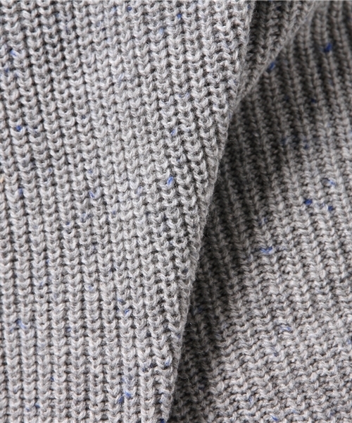 SEVENDAYS=SUNDAY（セブンデイズサンデイ）の「片アゼカラーネップ Vネックプルオーバー（ニット/セーター・レディース・ブラウン/グレー/ネイビー・FREE）」の7枚目の写真