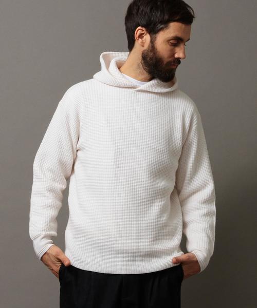 BEAUTY&YOUTH UNITED ARROWS（ビューティーアンドユースユナイテッドアローズ）の「BY ∴ ウール ワッフルニット パーカー◆（パーカー・メンズ・グレー/ホワイト・LARGE/MEDIUM/SMALL/X-LARGE）」の2枚目の写真