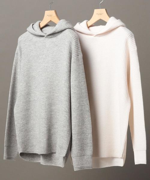 BEAUTY&YOUTH UNITED ARROWS（ビューティーアンドユースユナイテッドアローズ）の「BY ∴ ウール ワッフルニット パーカー◆（パーカー・メンズ・グレー/ホワイト・LARGE/MEDIUM/SMALL/X-LARGE）」の9枚目の写真