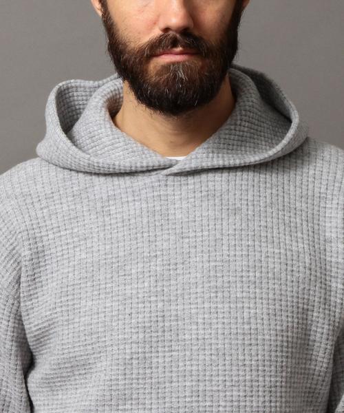 BEAUTY&YOUTH UNITED ARROWS（ビューティーアンドユースユナイテッドアローズ）の「BY ∴ ウール ワッフルニット パーカー◆（パーカー・メンズ・グレー/ホワイト・LARGE/MEDIUM/SMALL/X-LARGE）」の10枚目の写真