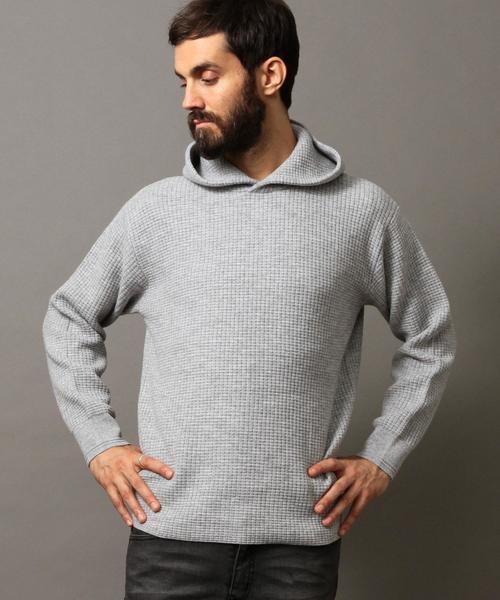 BEAUTY&YOUTH UNITED ARROWS（ビューティーアンドユースユナイテッドアローズ）の「BY ∴ ウール ワッフルニット パーカー◆（パーカー・メンズ・グレー/ホワイト・LARGE/MEDIUM/SMALL/X-LARGE）」の4枚目の写真