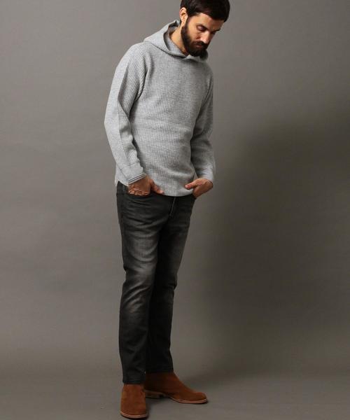 BEAUTY&YOUTH UNITED ARROWS（ビューティーアンドユースユナイテッドアローズ）の「BY ∴ ウール ワッフルニット パーカー◆（パーカー・メンズ・グレー/ホワイト・LARGE/MEDIUM/SMALL/X-LARGE）」の5枚目の写真