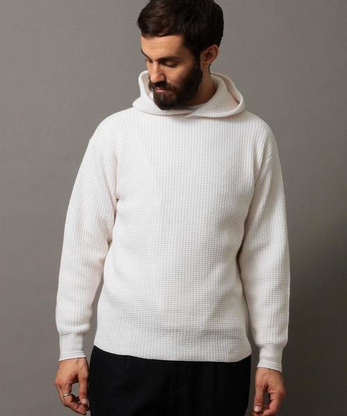 BEAUTY&YOUTH UNITED ARROWS（ビューティーアンドユースユナイテッドアローズ）の「BY ∴ ウール ワッフルニット パーカー◆（パーカー・メンズ・グレー/ホワイト・LARGE/MEDIUM/SMALL/X-LARGE）」の6枚目の写真