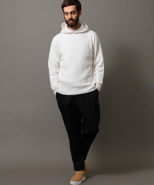 BEAUTY&YOUTH UNITED ARROWS（ビューティーアンドユースユナイテッドアローズ）の「BY ∴ ウール ワッフルニット パーカー◆（パーカー・メンズ・グレー/ホワイト・LARGE/MEDIUM/SMALL/X-LARGE）」の7枚目の写真