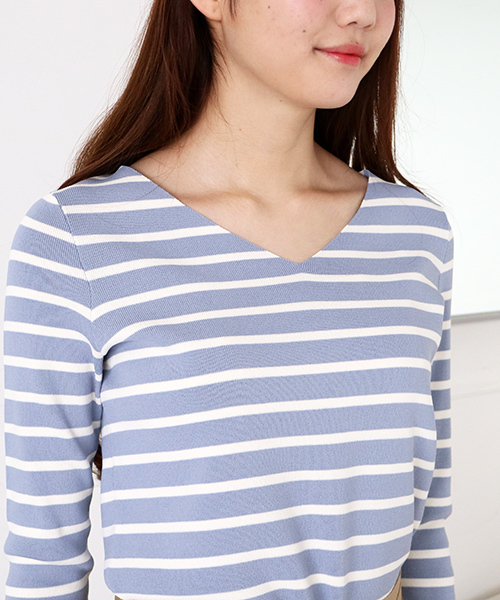 N.（N. Natural Beauty Basic）（エヌエヌナチュラルビューティーベーシック）の「総針ニットプルオーバー七分袖（ニット/セーター・レディース・ピンク系その他/ホワイト系その他/ブルー系その他・MEDIUM）」の12枚目の写真