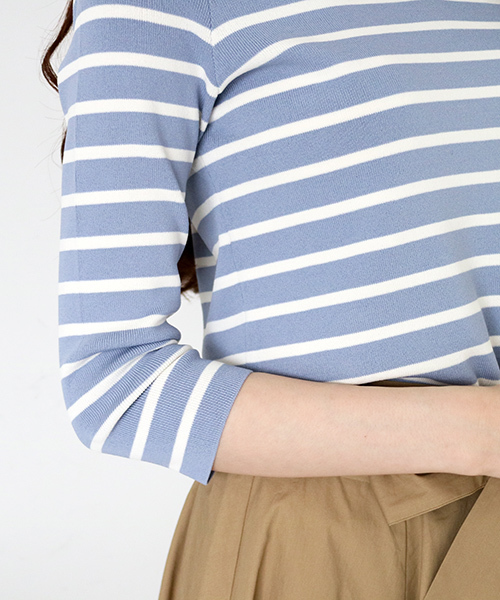 N.（N. Natural Beauty Basic）（エヌエヌナチュラルビューティーベーシック）の「総針ニットプルオーバー七分袖（ニット/セーター・レディース・ピンク系その他/ホワイト系その他/ブルー系その他・MEDIUM）」の13枚目の写真