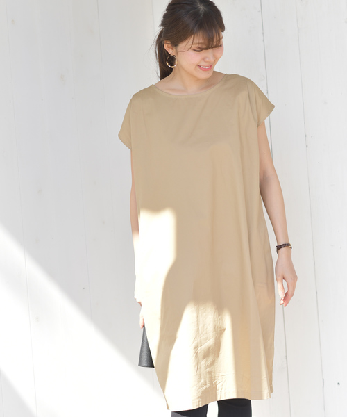 rps（アールピーエス）の「フレンチスリーブコクーンワンピース（ワンピース・レディース・マスタード/ブラック/ブルーグリーン/ブルー/カーキ/イエロー/ネイビー/オフホワイト/グリーン/ベージュ/ダークグリーン・M）」の4枚目の写真