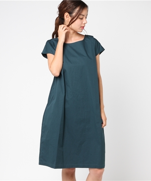 rps（アールピーエス）の「フレンチスリーブコクーンワンピース（ワンピース・レディース・マスタード/ブラック/ブルーグリーン/ブルー/カーキ/イエロー/ネイビー/オフホワイト/グリーン/ベージュ/ダークグリーン・M）」の18枚目の写真