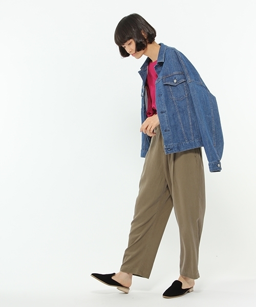 LAKOLE(ラコレ)の「テンセルツイルペグパンツ / LAKOLE(その他パンツ・レディース・ネイビー/カーキ/キャメル・2/3)」の1枚目の写真