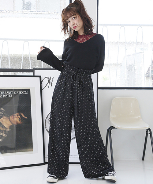 one after another NICE CLAUP（ワンアフターアナザーナイスクラップ）の「バックシャンニットプルオーバー（ニット/セーター・レディース・アイボリー/ブラック/ベージュ/パープル・FREE）」の16枚目の写真