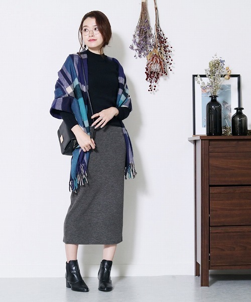 reca（レカ）の「リブデザインウエストゴムタイトロングスカート（スカート・レディース・ブラック/ライトグレー/ダークグレー・FREE）」の13枚目の写真