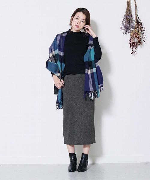 reca（レカ）の「リブデザインウエストゴムタイトロングスカート（スカート・レディース・ブラック/ライトグレー/ダークグレー・FREE）」の14枚目の写真