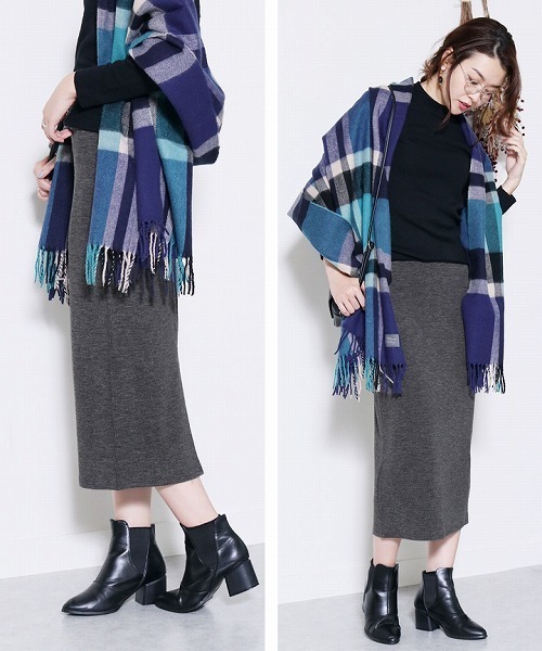 reca（レカ）の「リブデザインウエストゴムタイトロングスカート（スカート・レディース・ブラック/ライトグレー/ダークグレー・FREE）」の15枚目の写真