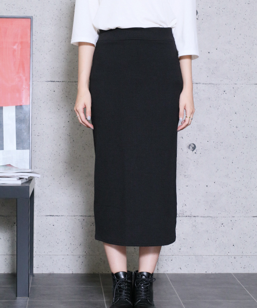 reca（レカ）の「リブデザインウエストゴムタイトロングスカート（スカート・レディース・ブラック/ライトグレー/ダークグレー・FREE）」の19枚目の写真