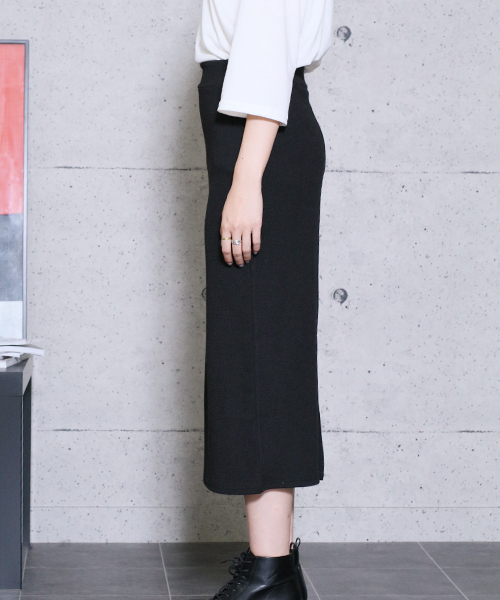 reca（レカ）の「リブデザインウエストゴムタイトロングスカート（スカート・レディース・ブラック/ライトグレー/ダークグレー・FREE）」の20枚目の写真