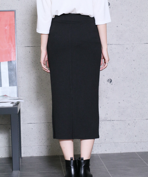 reca（レカ）の「リブデザインウエストゴムタイトロングスカート（スカート・レディース・ブラック/ライトグレー/ダークグレー・FREE）」の21枚目の写真