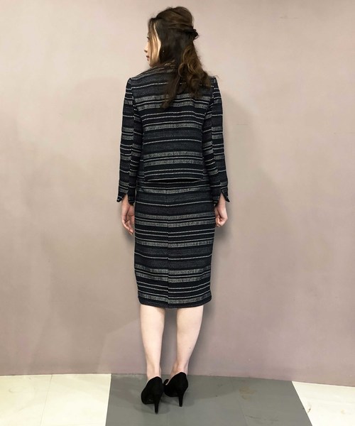 PICCIN（ピッチン）の「ボーダーツイードタイトスカート（スーツスカート・レディース・ブラック/ネイビー・MEDIUM/LARGE）」の15枚目の写真