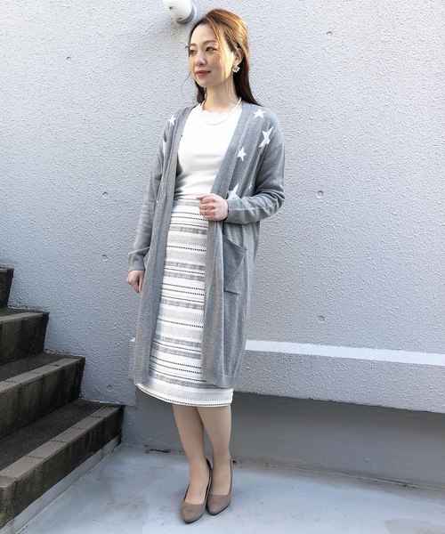 PICCIN（ピッチン）の「ボーダーツイードタイトスカート（スーツスカート・レディース・ブラック/ネイビー・MEDIUM/LARGE）」の14枚目の写真