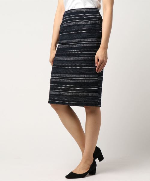 PICCIN（ピッチン）の「ボーダーツイードタイトスカート（スーツスカート・レディース・ブラック/ネイビー・MEDIUM/LARGE）」の16枚目の写真