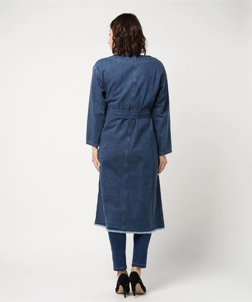 RIVE DROITE(リヴドロワ)の「サッシュ付デニムワンピース(ワンピース・レディース・インディゴブルー/ブルー・FREE)」の5枚目の写真