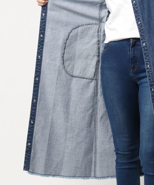 RIVE DROITE(リヴドロワ)の「サッシュ付デニムワンピース(ワンピース・レディース・インディゴブルー/ブルー・FREE)」の4枚目の写真