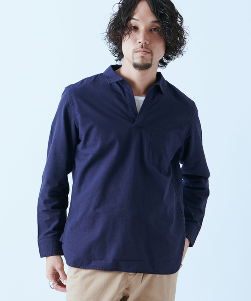 CIAOPANIC（チャオパニック）の「パナマスキッパーシャツ（シャツ/ブラウス・メンズ・ベージュ/ネイビー/ホワイト・MEDIUM/LARGE）」の3枚目の写真