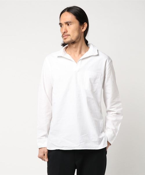 CIAOPANIC（チャオパニック）の「パナマスキッパーシャツ（シャツ/ブラウス・メンズ・ベージュ/ネイビー/ホワイト・MEDIUM/LARGE）」の12枚目の写真