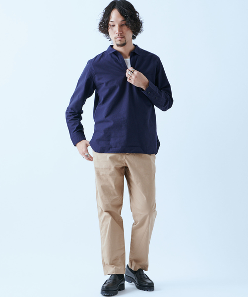 CIAOPANIC（チャオパニック）の「パナマスキッパーシャツ（シャツ/ブラウス・メンズ・ベージュ/ネイビー/ホワイト・MEDIUM/LARGE）」の6枚目の写真