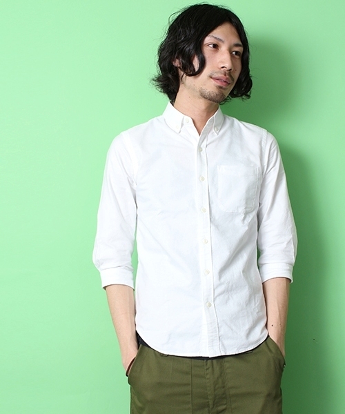 WEGO（ウィゴー）の「WEGO/オックスボタンダウンシャツ（7）（シャツ/ブラウス・メンズ・ホワイト/サックスブルー/ネイビー/ライトピンク・SMALL/MEDIUM/LARGE）」の2枚目の写真