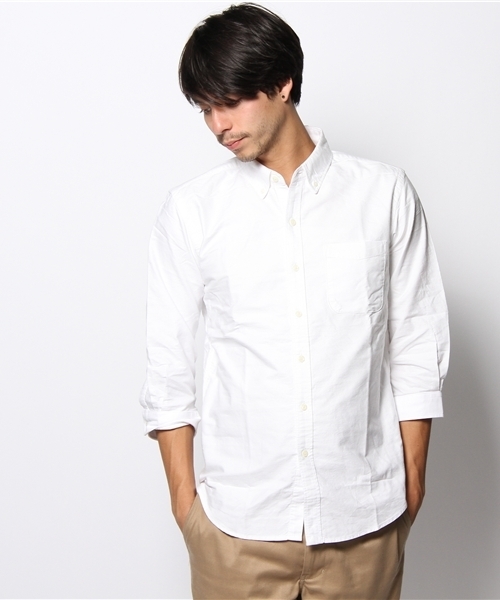 WEGO（ウィゴー）の「WEGO/オックスボタンダウンシャツ（7）（シャツ/ブラウス・メンズ・ホワイト/サックスブルー/ネイビー/ライトピンク・SMALL/MEDIUM/LARGE）」の11枚目の写真