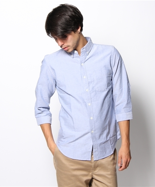 WEGO（ウィゴー）の「WEGO/オックスボタンダウンシャツ（7）（シャツ/ブラウス・メンズ・ホワイト/サックスブルー/ネイビー/ライトピンク・SMALL/MEDIUM/LARGE）」の12枚目の写真