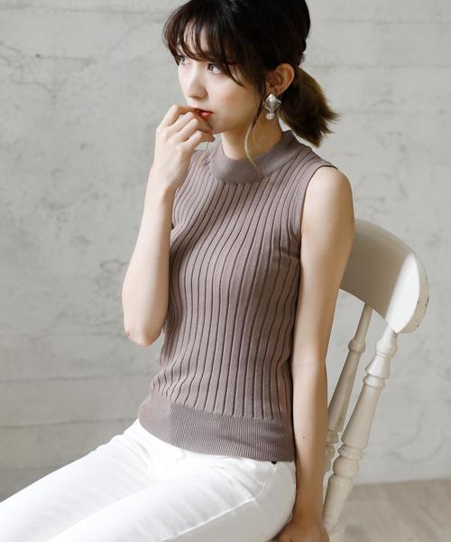 Girly Doll(ガーリードール)の「ノースリーブニットOP(ニット/セーター・レディース・カーキ/グリーン/モカ/グレー系その他/ホワイト/ブラック/グレー/レッド/マスタード/ブルー・FREE)」の6枚目の写真