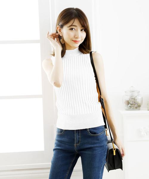 Girly Doll(ガーリードール)の「ノースリーブニットOP(ニット/セーター・レディース・カーキ/グリーン/モカ/グレー系その他/ホワイト/ブラック/グレー/レッド/マスタード/ブルー・FREE)」の17枚目の写真