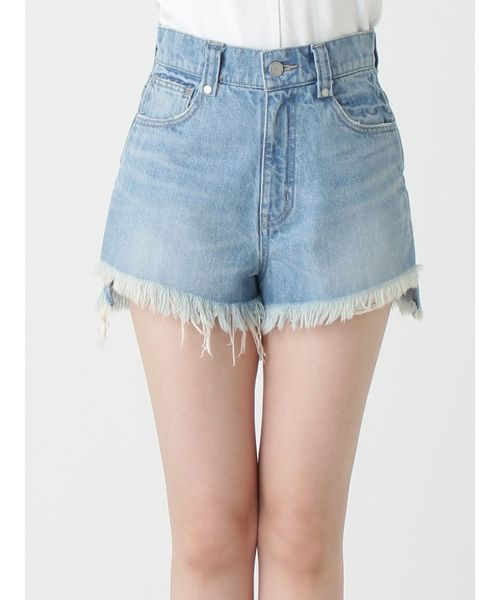 EMODA（エモダ）の「フリンジクラッシュジャストウエストショートパンツ（デニムパンツ・レディース・ライトブルー/ブラック/インディゴブルー・SMALL/MEDIUM）」の11枚目の写真