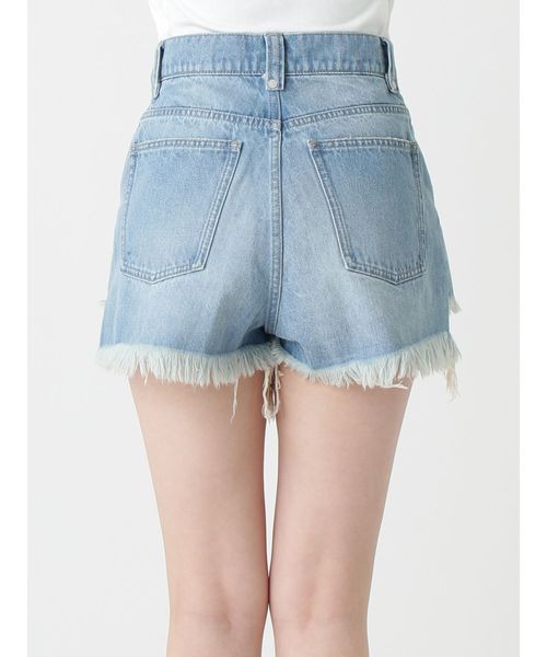 EMODA（エモダ）の「フリンジクラッシュジャストウエストショートパンツ（デニムパンツ・レディース・ライトブルー/ブラック/インディゴブルー・SMALL/MEDIUM）」の13枚目の写真