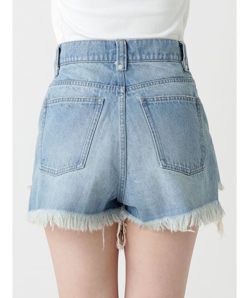 EMODA（エモダ）の「フリンジクラッシュジャストウエストショートパンツ（デニムパンツ・レディース・ライトブルー/ブラック/インディゴブルー・SMALL/MEDIUM）」の16枚目の写真