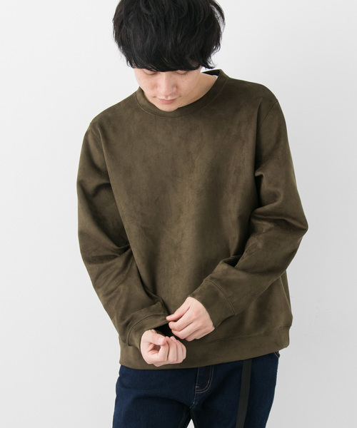 ITEMS URBANRESEARCH(アイテムズ アーバンリサーチ)の「フェイクスエードクルーネック(Tシャツ/カットソー・メンズ・ベージュ/グレー/カーキ/ボルドー・40/38)」の4枚目の写真