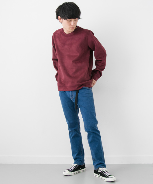 ITEMS URBANRESEARCH(アイテムズ アーバンリサーチ)の「フェイクスエードクルーネック(Tシャツ/カットソー・メンズ・ベージュ/グレー/カーキ/ボルドー・40/38)」の5枚目の写真